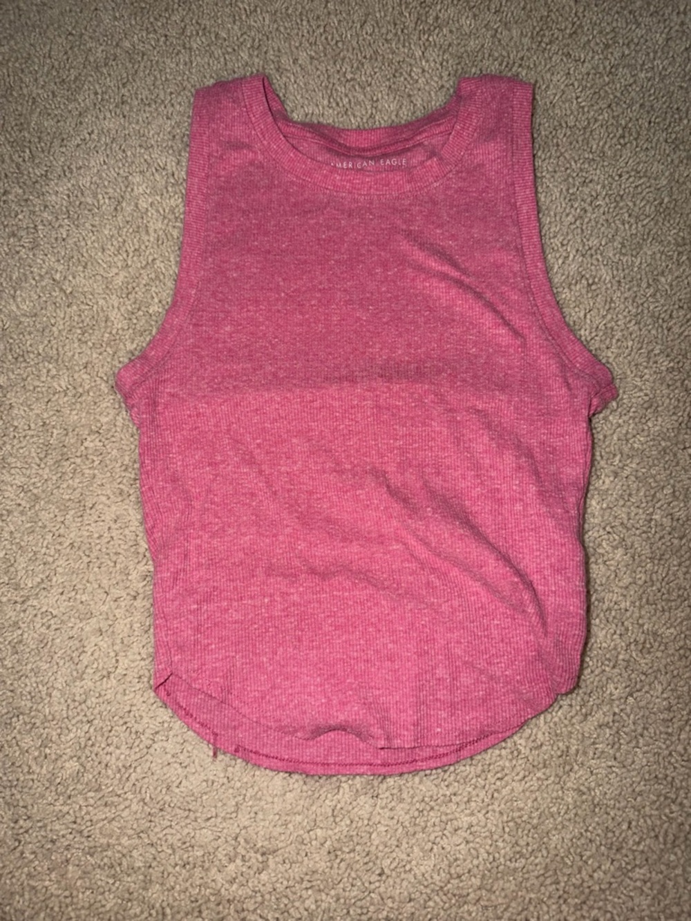 American Eagle Outfitters Heathered Raspberry Ribbed Tank